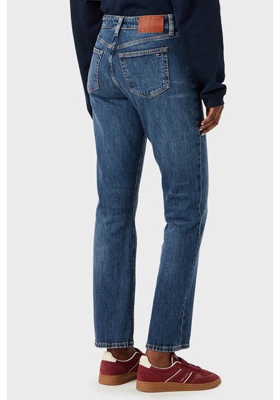 Tommy Jeans Yüksek Bel Pamuklu Wide Leg Jeans Kadın Kot Pantolon Dw0dw23019 1bk Mavi