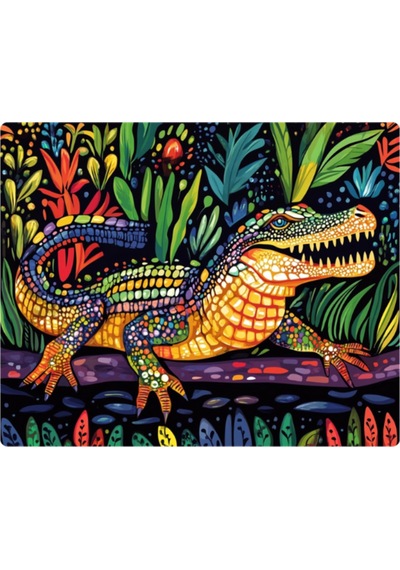 Renkli Modern Timsah Baskılı Mousepad 17,5x21,5 Cm