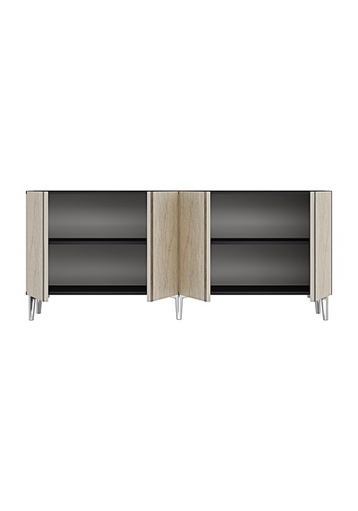 Ka1898ats Anka Konsol Ve Tv Sehpası Antrasit-traverten-silver 180cm