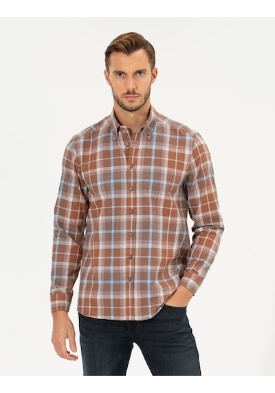Pierre Cardin Erkek Bordo Desenli Gömlek 50265979-vr014 Bordo