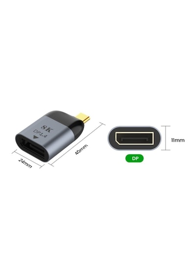 Pmr 8k Dp1.4 Type C Displayport Çevirici Adaptör