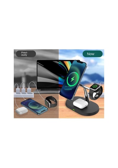 Lexroo Bw04 Aple Kablosuz Wireless Hızlı Şarj Standı Iwatch Airpods Apple iPhone Uyumlu 11 11 Pro 12 12 Pro 13 Standart