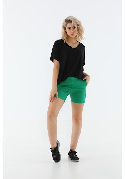 Maraton Sportswear Regular Kadın Basic Yeşil Şort 20309-yeşil Yeşil