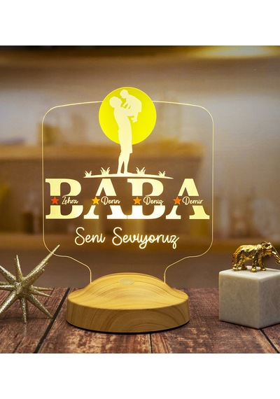 Babalar Günü Hediyesi, Babaya Hediye, Baba Ve Çocuk Led Lamba