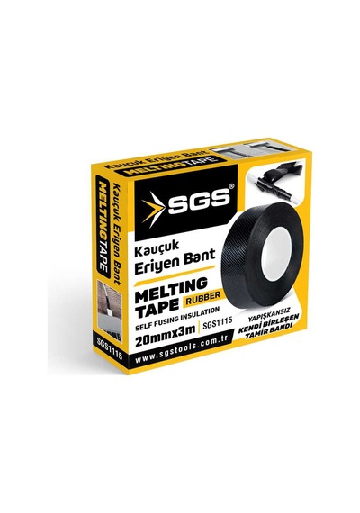 Su Sızdırmaz Kauçuk Eriyen Bant 20 Mm X 3mt Siyah Düşük Voltaj Kablo Ve Su Altı Tamir Bandı