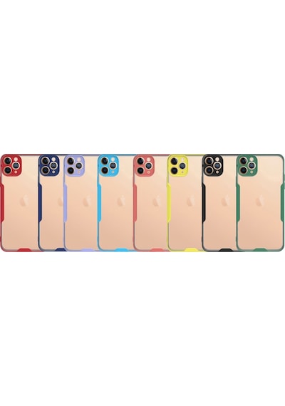 Apple Uyumlu iPhone 11 Pro Kapak Colorful Kamera Korumalı Silikon Kılıf