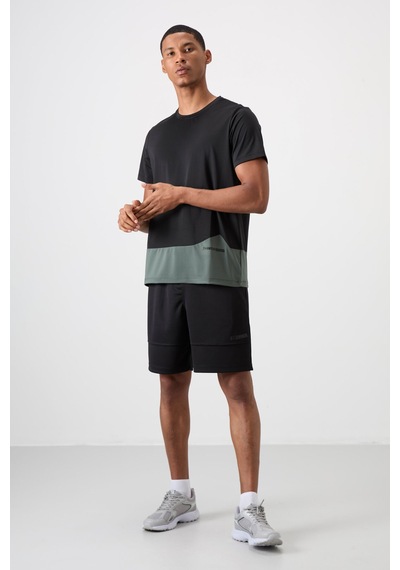 Tommy Life Siyah Polyester Nefes Alan Dokulu İnce Esnek Standart Fit Erkek Performans T-shirt - 88383 Siyah