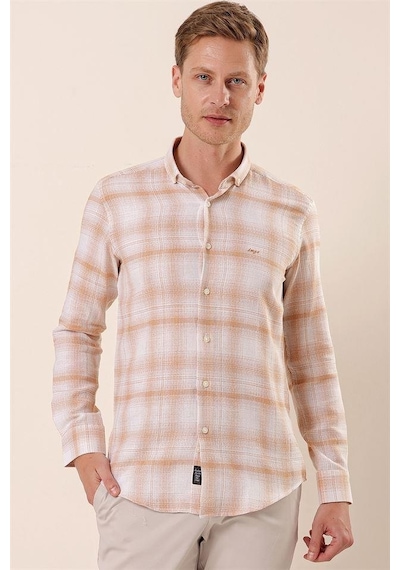 İmza Bej Uzun Kollu Kareli Cepsiz %100 Pamuk Klasik Slim Fit Dar Kesim Gömlek 1004230176-bej Bej İmza Bej Uzun Kollu Kareli Cepsiz %100 Pamuk Klasik Slim Fit Dar Kesim Gömlek 1004230176-bej Bej