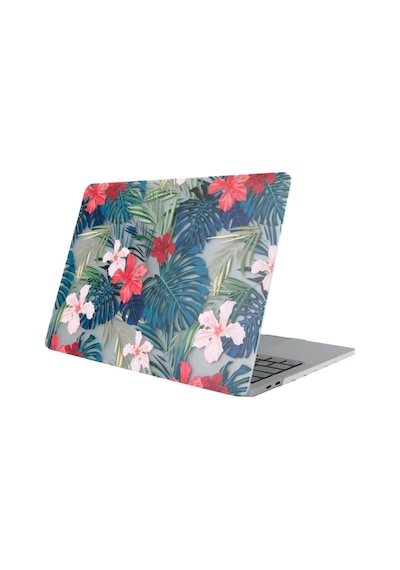 Macbook Air 13 İnç Kılıf A1369 A1466 Uyumlu Çiçek Desenli Hard Case Sert Koruyucu Kapak Printed Floral Laptop Kılıfı 2010-2017 Yeşil