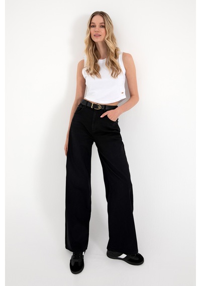U.S. Polo Assn. Kadın Siyah Loose Fit Jean Pantolon 50308350-DN0027 U.S. Polo Assn. Kadın Siyah Loose Fit Jean Pantolon 50308350-DN0027
