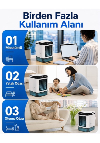 Mini Klima Soğutucu Ultrasonik Soğutmalı Vantilatör Serinetici Sesiz Ve Taşınabilir 900ml Su Hazneli Hava Nemlendirici Mini Fan Buz Konulabilir Usb 7 Farklı Led Işıklı Aşağa Yukarı Oynar Izgara Ofis 100 x 100 x 3 mm Mini Klima Soğutucu Ultrasonik Soğutmalı Vantilatör Serinetici Sesiz Ve Taşınabilir 900ml Su Hazneli Hava Nemlendirici Mini Fan Buz Konulabilir Usb 7 Farklı Led Işıklı Aşağa Yukarı Oynar Izgara Ofis 100 x 100 x 3 mm