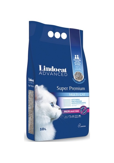 Lindocat Advanced Süper Premium Multi Cat Bikarbonatlı Kokusuz Topaklaşan Kedi Kumu 10 Lt. Poşet