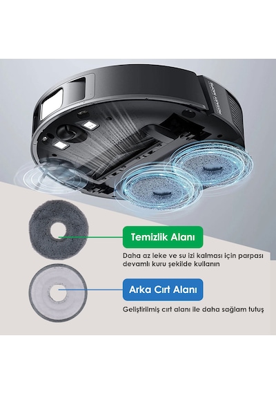 Xıaomı S10 Plus Robot Süpürge 2'li Mop Bezi İle Uyumlu Robot Süpürge Mop Pedi / Bezi 2 Adet 4 Adet