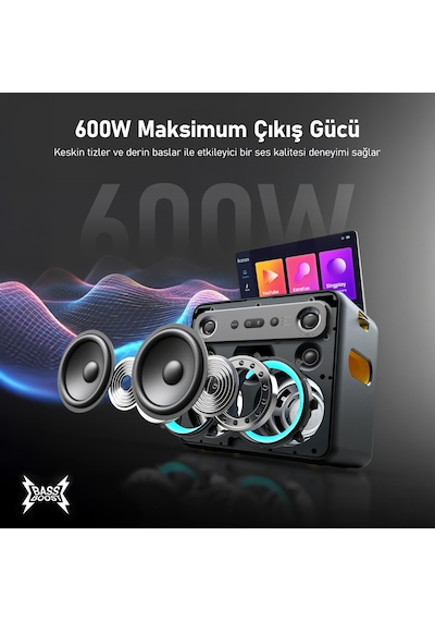 Ikarao Break X2 300 W 10" Taşınabilir Karaoke Bluetooth Hoparlör Seti