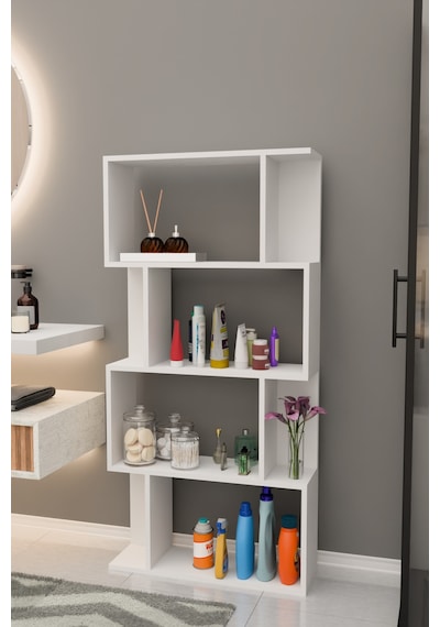 Scala 4 Raflı Banyo Dolabı Banyo Rafı Çok Amaçlı Dolap-beyaz Beyaz