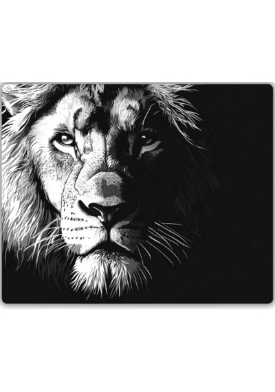 Siyah Aslan Baskılı Mouse Pad 22x18 Cm