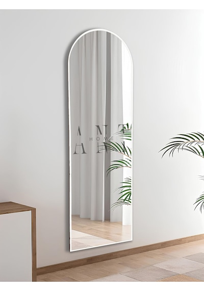 Dekoratif Ayna Oval Boy Ayna Duvar Aynası 180x60 Cm 180 X 60 Beyaz Antno25b Beyaz