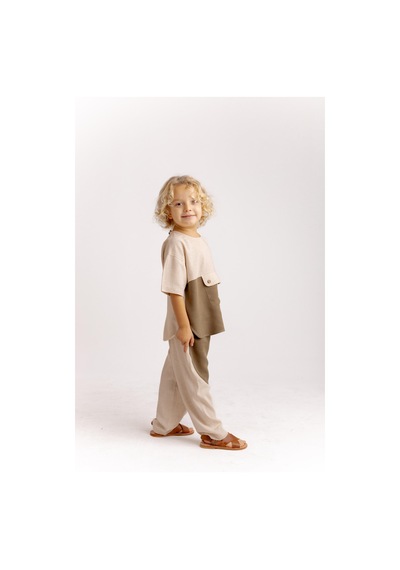 Oliven The Kid İki Renkli Keten Erkek Çocuk Pantolon Caramel Caramel Kahverengi Oliven The Kid İki Renkli Keten Erkek Çocuk Pantolon Caramel Caramel Kahverengi