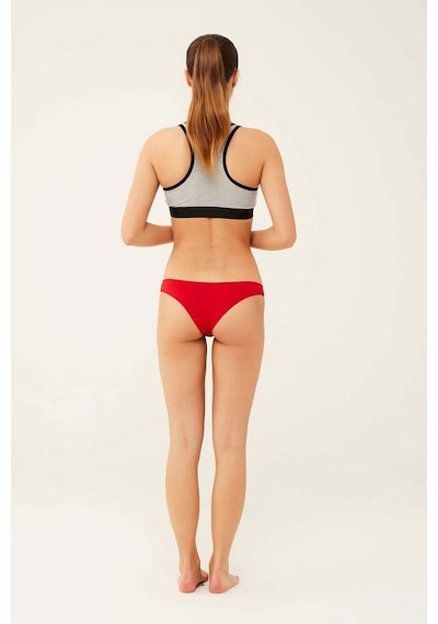 U.S. Polo Assn.Kadın Siyah - Beyaz - Ten - Somon - Kırmızı  5 Li Brazilian Slip 67007 Ten Rengi