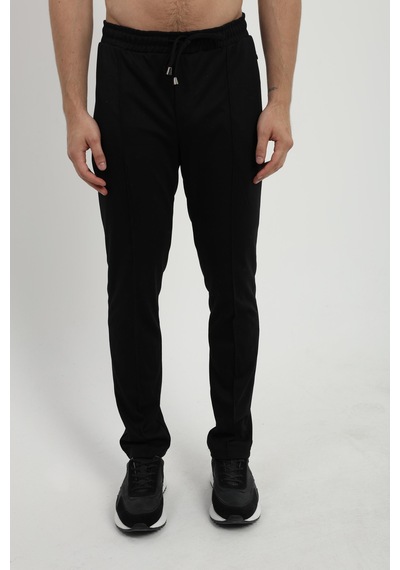 Dufy Erkek Slim Fit Siyah Örme Pantolon-25426