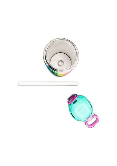 Coral High Kids Renkli Çizgili Desenli Pipetli Ve Direkt İçim Çelik Termos 500 Ml 31873 Çok Renkli