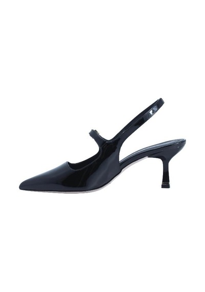 Poletto Hakiki Deri Sıyah Ayakkabı Stiletto 9841 112-2432 Siyah