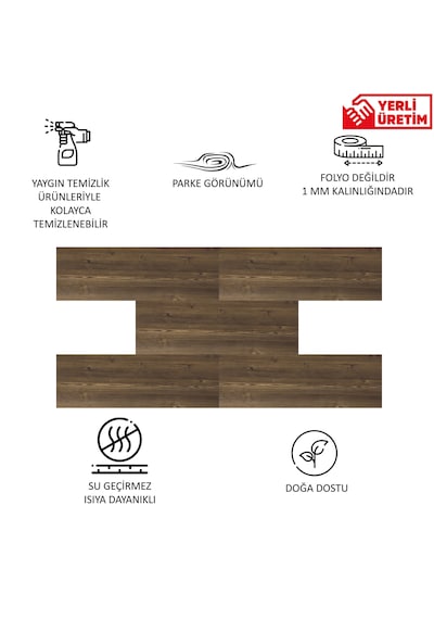 Tink Kendinden Yapışkanlı Antik Desenli Pvc Parke 25x80 Cm / 5 Adet