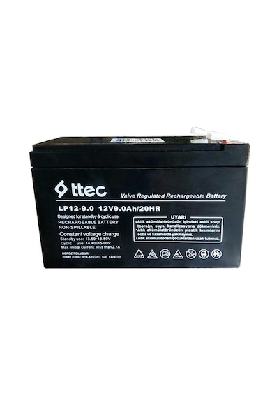 Ttec 12V Volt 9Ah Amper Bakımsız Kuru Akü 2024 Üretim