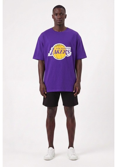 Usa Günlük Spor Tişört L.a. Lakers Mor Oversize 142352 SİYAH