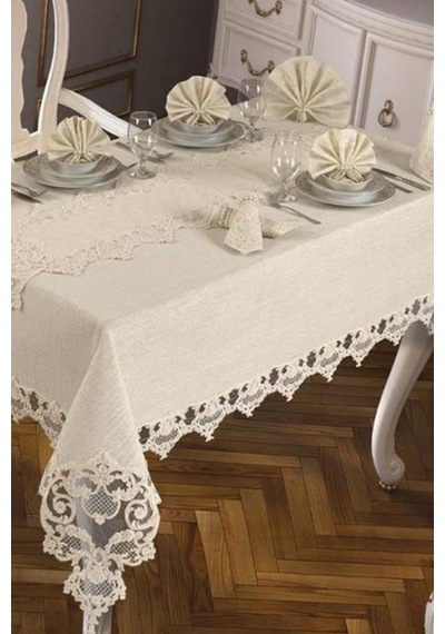 Duru Masa Örtüsü 160X260 Cm 26 Parça Krem (541547010)