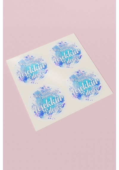 Teşekkür Ederiz Sticker 3x3cm St2371 Çok Renkli