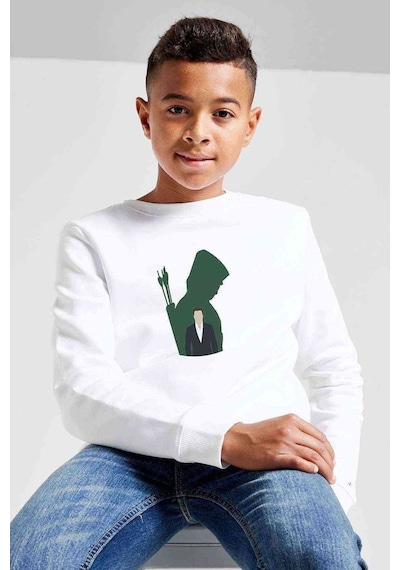 Tshirthane Altered Carbon Logo Baskılı Unisex Çocuk Beyaz Sweatshirt