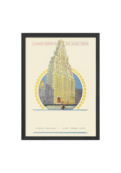 Times Square Siyah Ahşap Çerçeveli Poster, Dekoratif Seyahat Duvar Tablosu