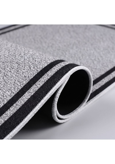 Kartela Halı Hoş Geldiniz Yazılı Çift Çerçeveli Kapı Paspası Antrasit Kaymaz Kauçuk Taban 60x90 Cm