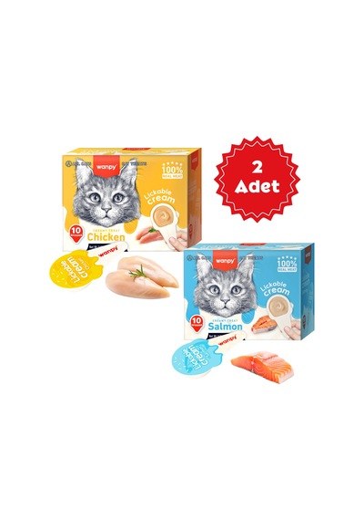 Wanpy Karışık Kaşık Krema Kedi Ödül Maması 10x16gr X 2 Adet