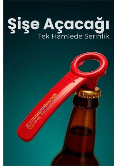 Ergonomik Şişe Açacağı - Gazoz, Kola, Bira Kapağı Açıcı Kahverengi - Beyaz