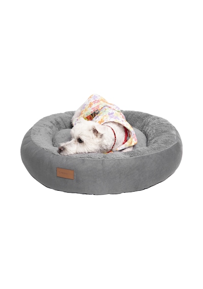 Peluş Minderli Küçük Ve Orta Irk Kedi Köpek Yatağı 62x65 Cm - Gri
