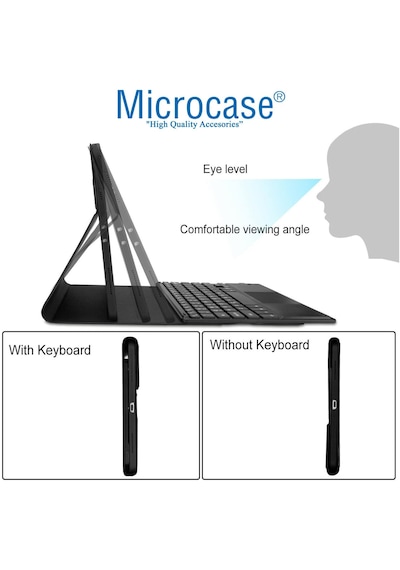 Microcase Samsung Galaxy Tab S10 Lite Uyumlu Bluetooth Touchpad Klavye+bluetooth Mouse+standlı Kılıf-bkk7 Tablet Kılıfı