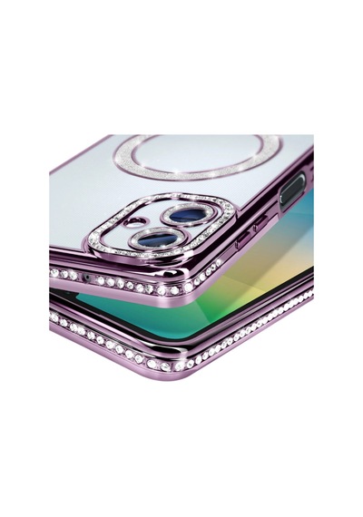 Samsung Galaxy A06 Uyumlu Joke Simli Magneticsafe Kılıf - Derin Mor