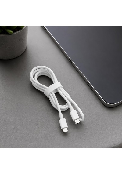 Hepu Nova Series Hp-nyk002 Type-c To Type-c 60w Hızlı Şarj Ve Veri Transfer Kablosu 1 Metre Macbook İpad Android Ve Type-c Cihazlarla Uyumlu, Isıya Dayanıklı Beyaz 0.1 M