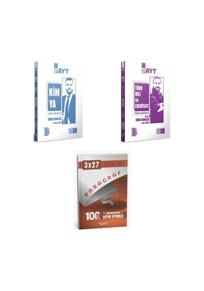 2027 2027 Benim Hocam Ayt Kimya + Edebiyat Türk Dili Ve Edebiyatı Video Çözümlü Soru + Ankapade 3'lü Set
