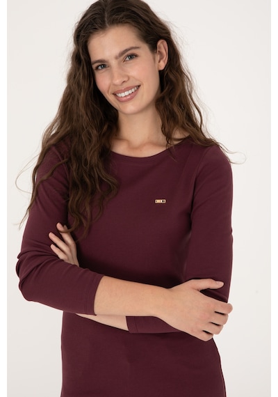 U.S. Polo Assn. Kadın Bordo Slim Bisiklet Yaka Basic Sweatshırt 50315419-VR177