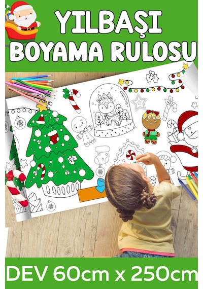 Melolisa Bebek Ve Çocuk Yılbaşı Hediyesi Dev Boy Kreş Çocuk Aktivite Ve Boyama Kağıdı