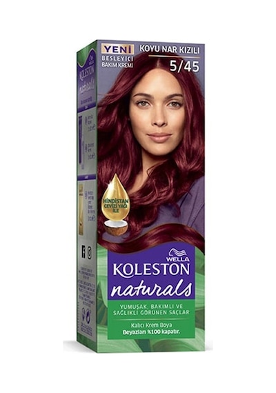 Hubrendy Tedarik Naturals Saç Boyası Koyu Nar Kızılı 5/45