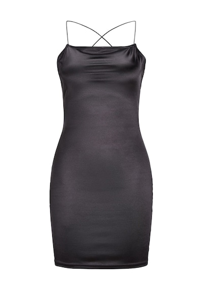 Jjxx Kare Yaka Slim Fit Siyah Kadın Elbise 12248800