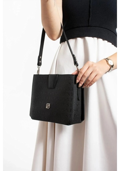 Just Polo Kadın Ters Kilit Çıtçıt Kapama Arkası Cepli El Çantası 21x23cm Kum