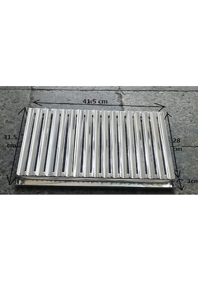 41X31.5Cm Oluklu Krom Çelik Izgara-