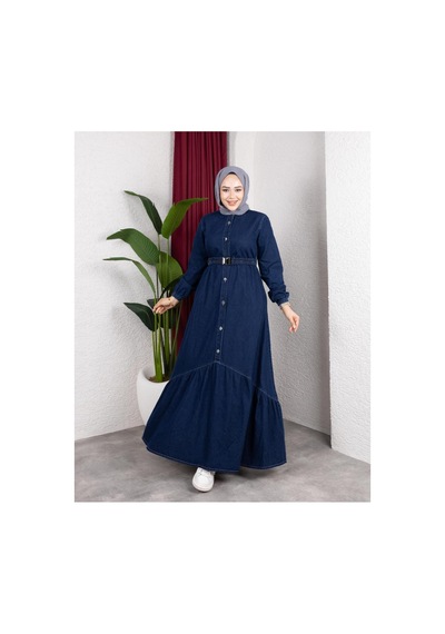 Hb Harma Time Butik Kadın Düğmeli Kuşaklı Denim Koyu Kot Mavi Elbise Koyu Mavi Koyu Mavi Hb Harma Time Butik Kadın Düğmeli Kuşaklı Denim Koyu Kot Mavi Elbise Koyu Mavi Koyu Mavi