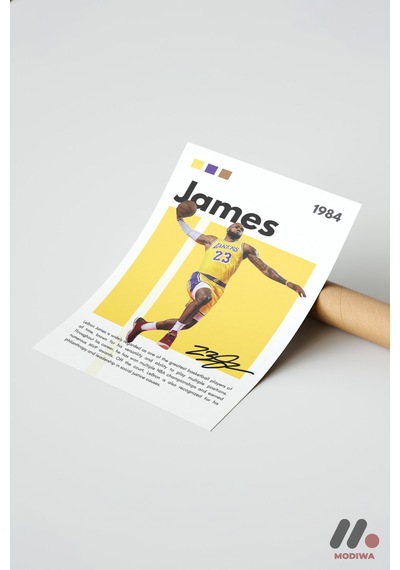 Lebron James Basketbol Posteri, Çerçevesiz Yüksek Kalite Duvar Afişi - Spor Severlere Hediye