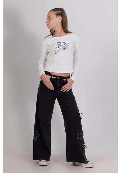 Dmb Kids Dmb Kız Yıldızlı Kot Pantolon 25ydmb9780 Siyah